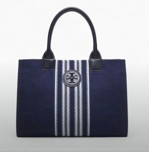 Tory Burch-Canvad Striped Shoulder Bag (Navy 💙)